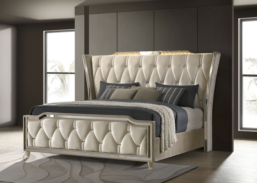 Five Star Furniture - Lorient Wingback Bed with LED Lighting