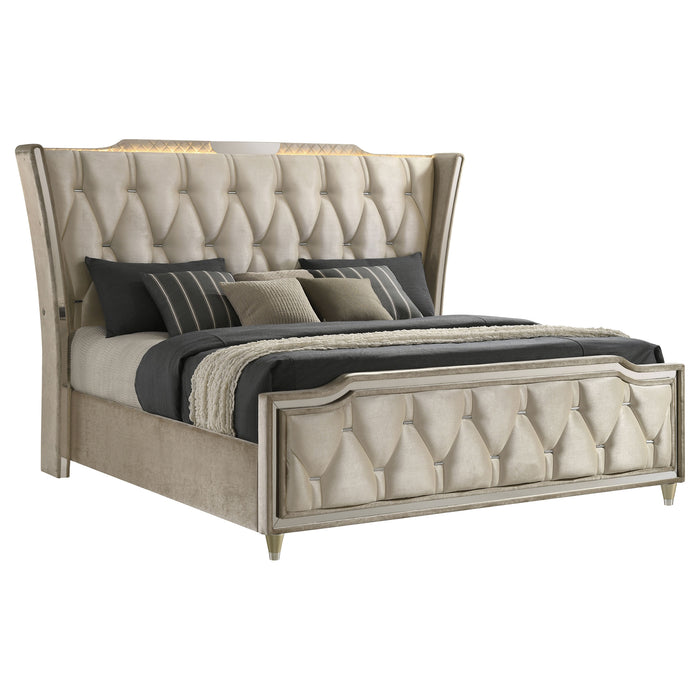 Five Star Furniture - Lorient Wingback Bed with LED Lighting