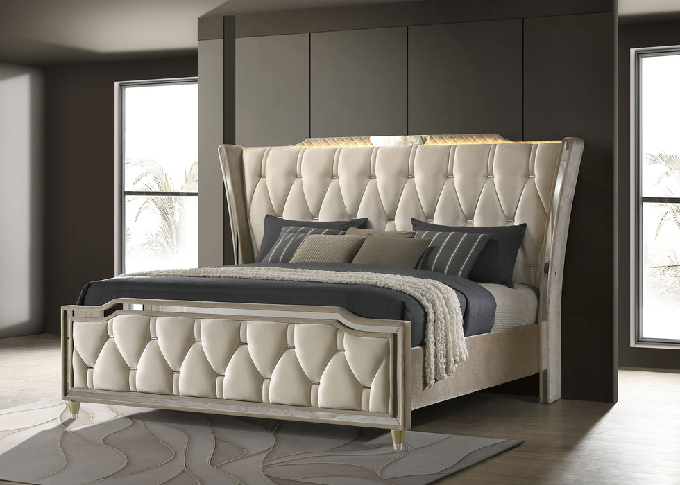 Five Star Furniture - Lorient Wingback Bed with LED Lighting