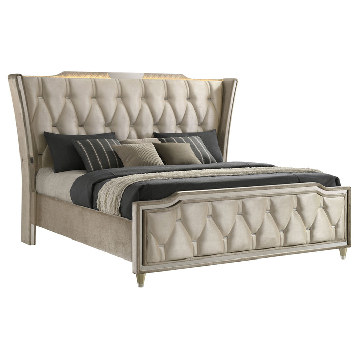 Five Star Furniture - Lorient Wingback Bed with LED Lighting