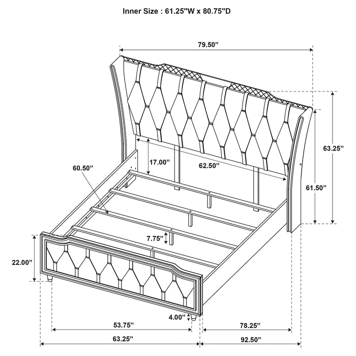 Five Star Furniture - Lorient Wingback Bed with LED Lighting