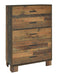 Five Star Furniture - Sidney 5-drawer Chest Rustic Pine image