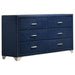 Five Star Furniture - Melody 6-drawer Upholstered Dresser Pacific Blue image