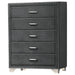 Five Star Furniture - Melody 5-drawer Upholstered Chest Grey image