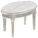 Five Star Furniture - Evangeline Oval Vanity Stool with Faux Diamond Trim Silver and Ivory image