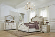 Five Star Furniture - Antonella 5-Piece Eastern King Upholstered Tufted Bedroom Set Ivory and Camel image