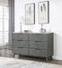 Five Star Furniture - Nathan 6-drawer Dresser White Marble and Grey image