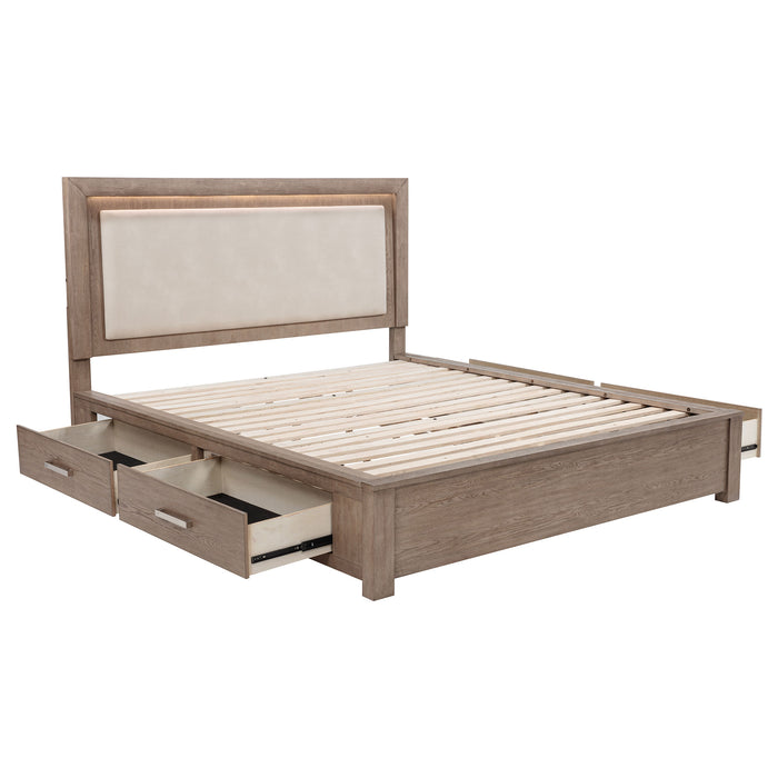 Five Star Furniture - Kenora Panel Platform Storage Bed with LED Lighting