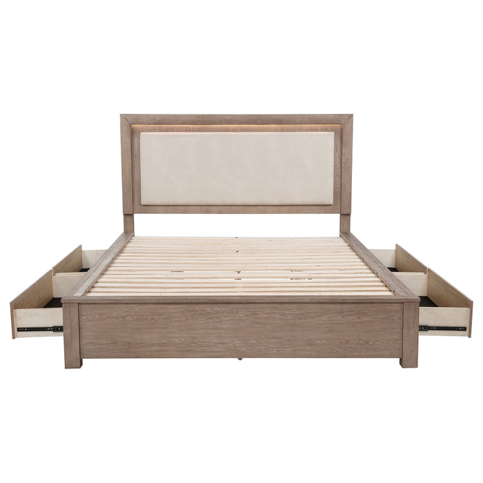 Five Star Furniture - Kenora Panel Platform Storage Bed with LED Lighting