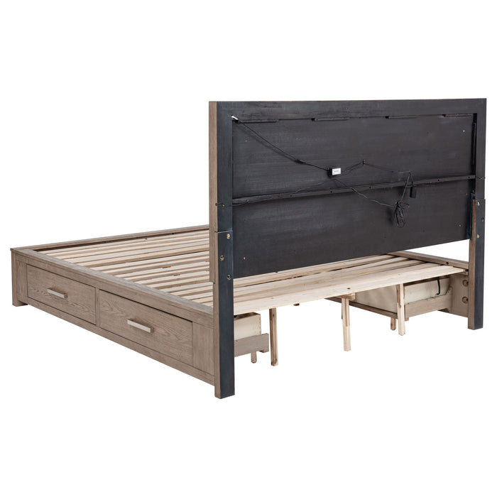 Five Star Furniture - Kenora Panel Platform Storage Bed with LED Lighting