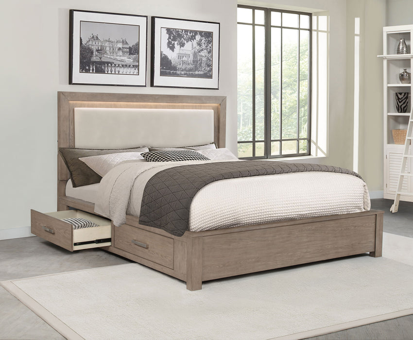 Five Star Furniture - Kenora Panel Platform Storage Bed with LED Lighting