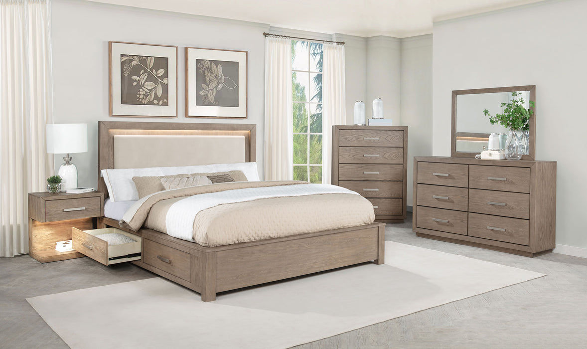 Five Star Furniture - Kenora Panel Platform Storage Bed with LED Lighting