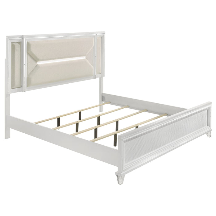 Five Star Furniture - Marmore Panel Bed with LED Lighting