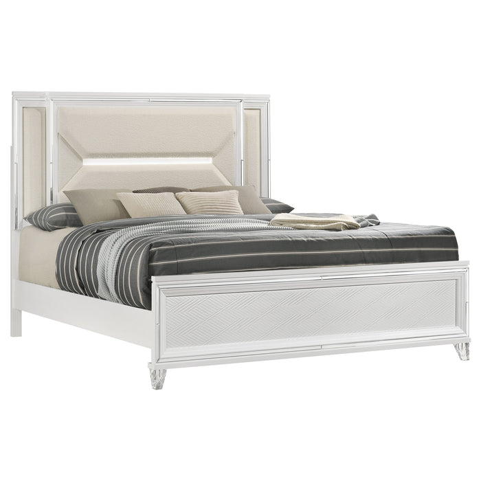 Five Star Furniture - Marmore Panel Bed with LED Lighting