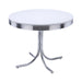 Five Star Furniture - Retro Round Dining Table Glossy White and Chrome image