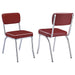 Five Star Furniture - Retro Open Back Side Chairs Red and Chrome (Set of 2) image