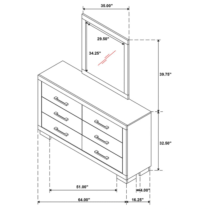 Five Star Furniture - Jessica Dresser with Mirror