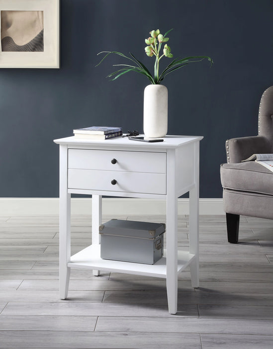 Five Star Furniture - Grardor White Side Table (USB Charging Dock)