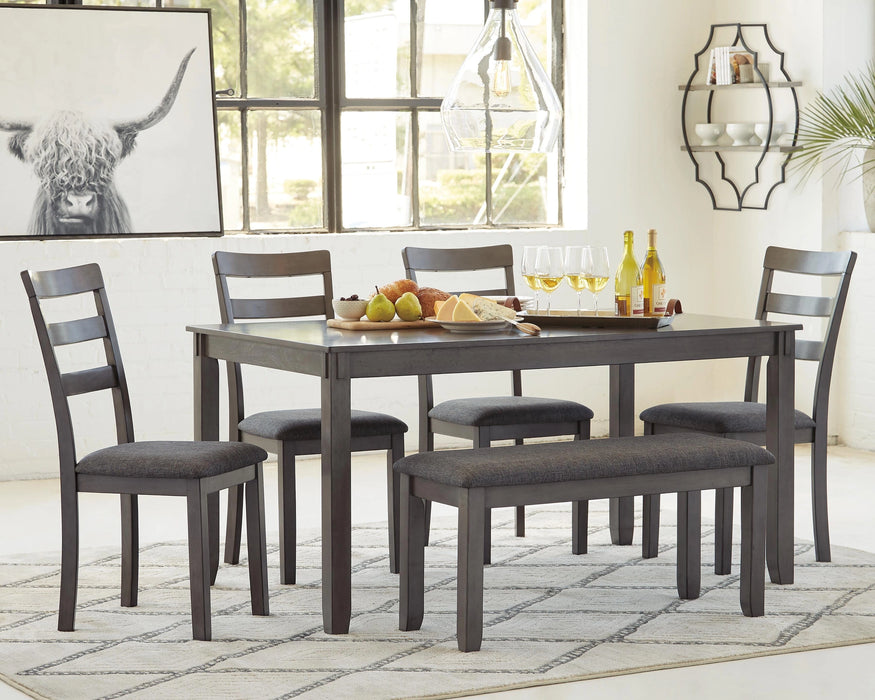 Five Star Furniture - Bridson Dining Table and Chairs with Bench (Set of 6)