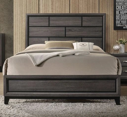 Five Star Furniture - Acme Furniture Valdemar King Panel Bed in Weathered Gray 27047EK
