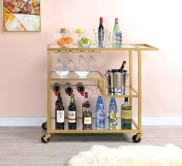 Five Star Furniture - Adamsen Champagne & Mirror Serving Cart