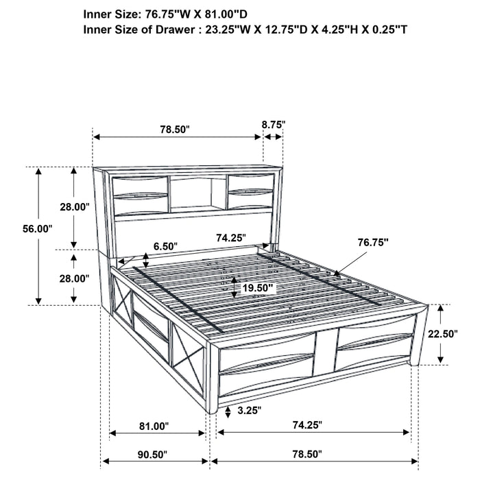 Five Star Furniture - Briana Bookcase Platform Storage Bed