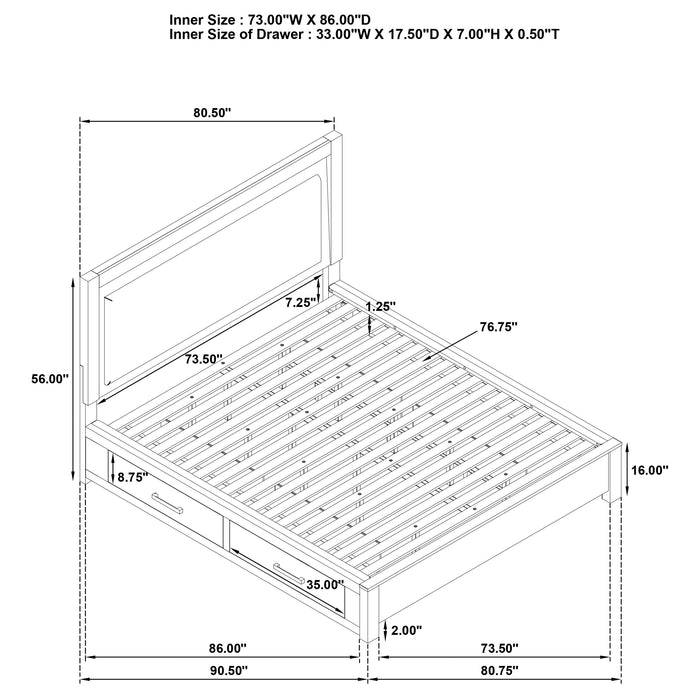 Five Star Furniture - Kenora Panel Platform Storage Bed with LED Lighting
