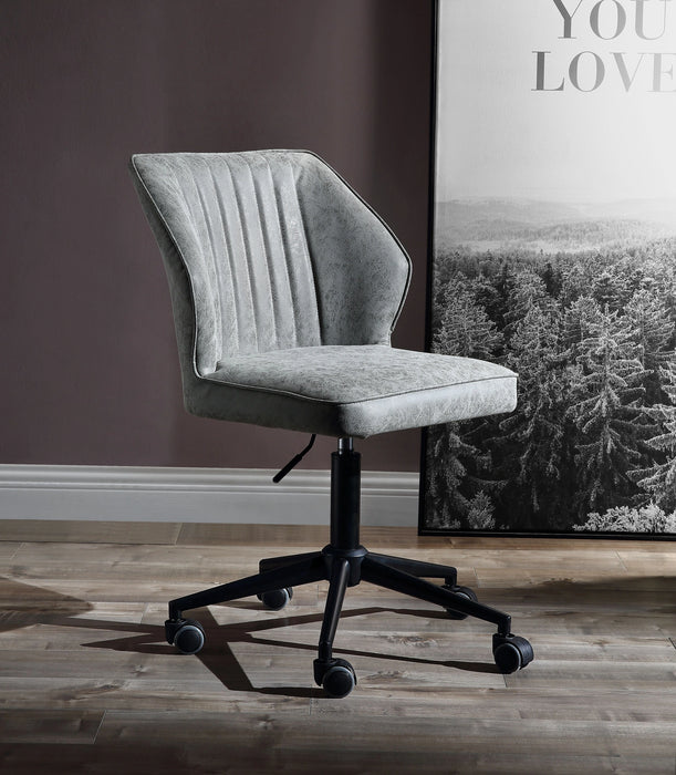Five Star Furniture - Pakuna Vintage Gray PU & Black Office Chair