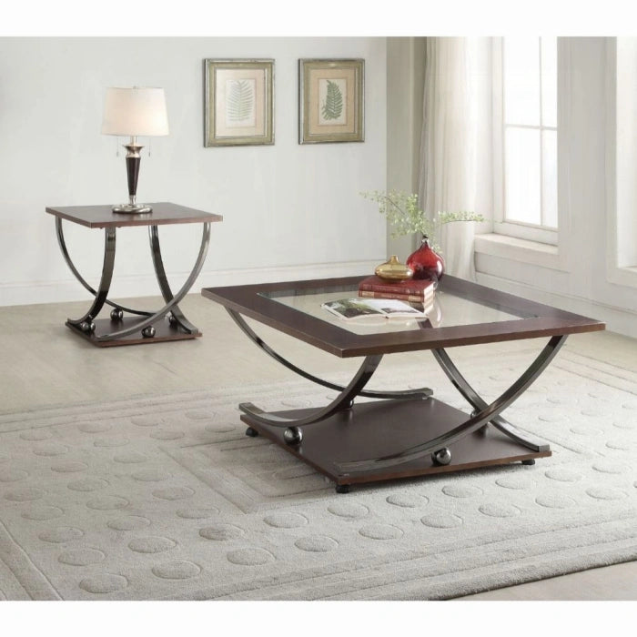 Five Star Furniture - Isiah Black Nickel & Clear Glass Coffee Table