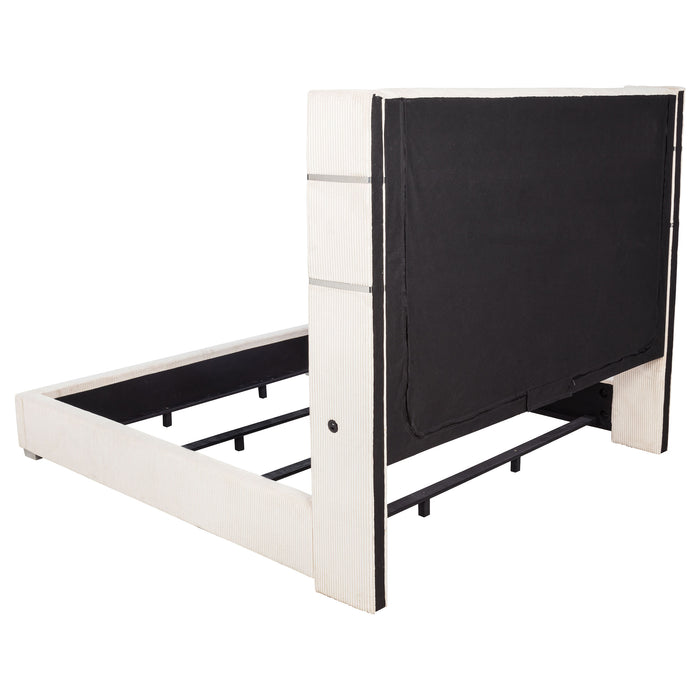 Five Star Furniture - Tisdall Wingback Bed with Flame Visualizer