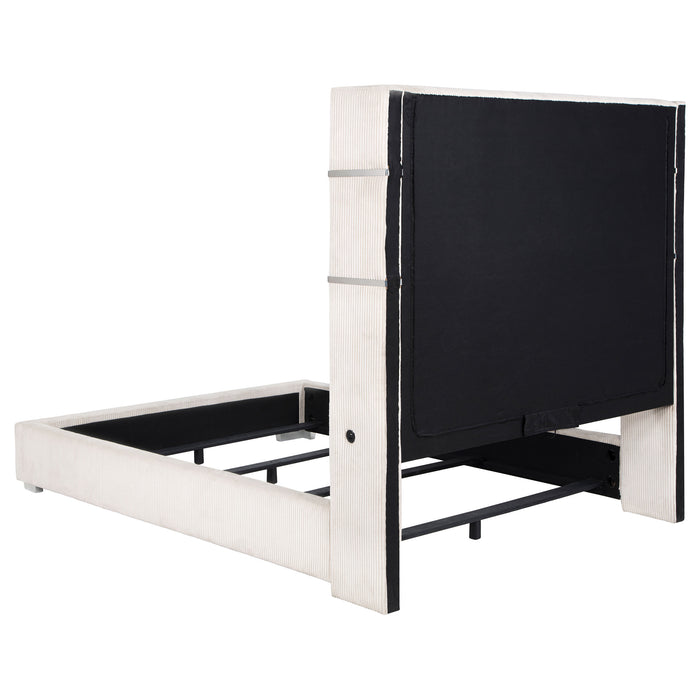 Five Star Furniture - Tisdall Wingback Bed with Flame Visualizer