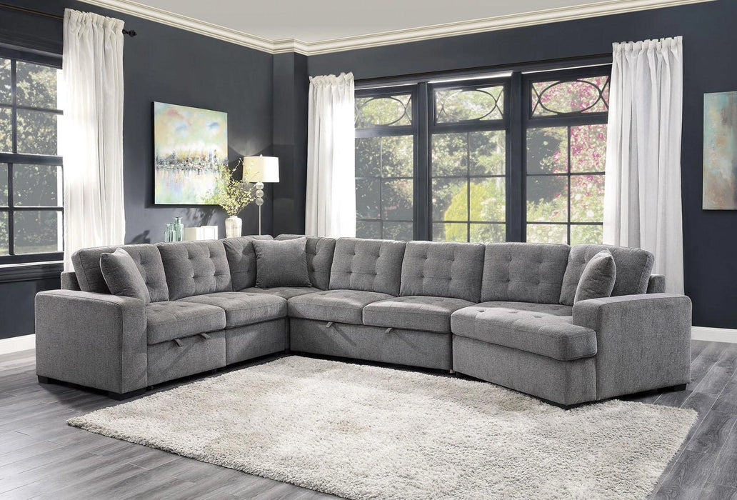 Five Star Furniture - Logansport Armless 2-Seater with Pull-out Bed in Gray 9401GRY-2A