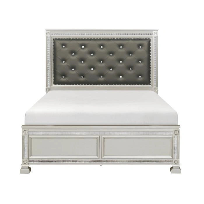 Five Star Furniture - Bevelle Queen Upholstered Panel Bed in Silver 1958-1