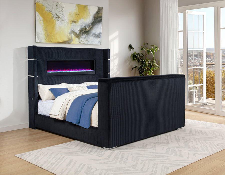 Five Star Furniture - Tisdall Wingback TV Bed with Flame Visualizer