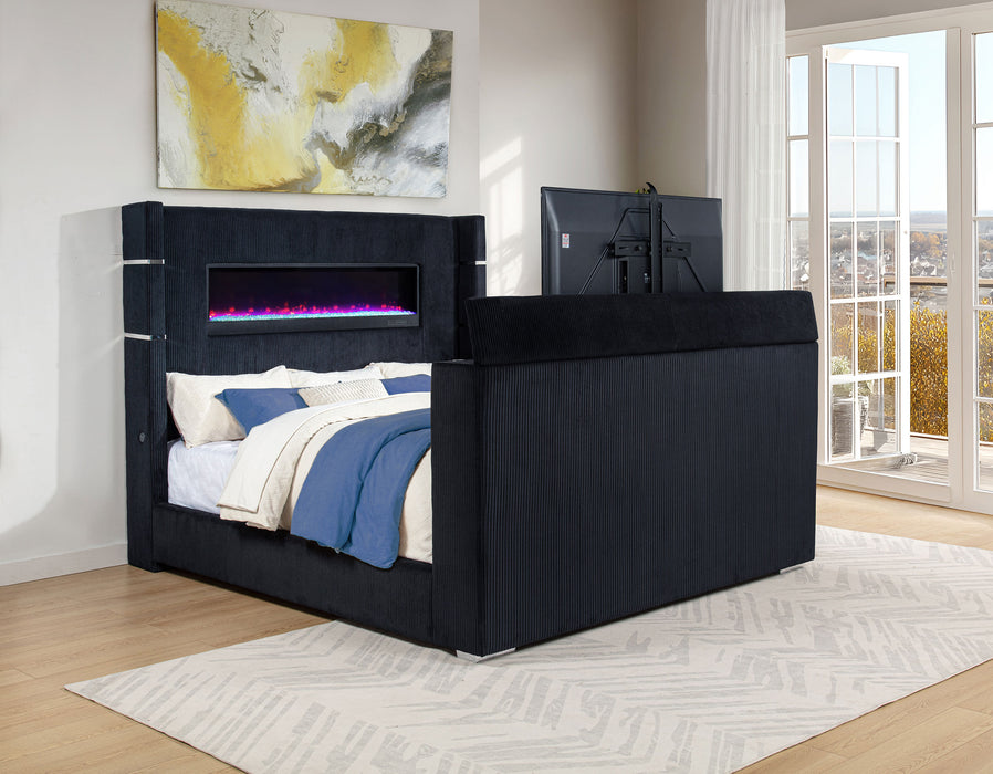 Five Star Furniture - Tisdall Wingback TV Bed with Flame Visualizer