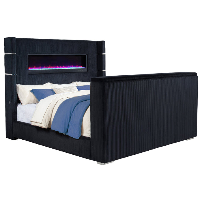 Five Star Furniture - Tisdall Wingback TV Bed with Flame Visualizer