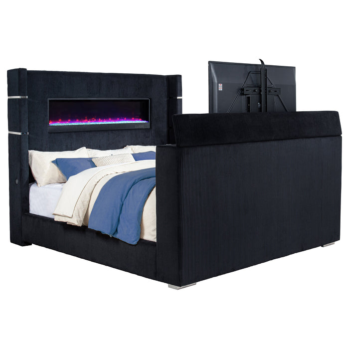 Five Star Furniture - Tisdall Wingback TV Bed with Flame Visualizer