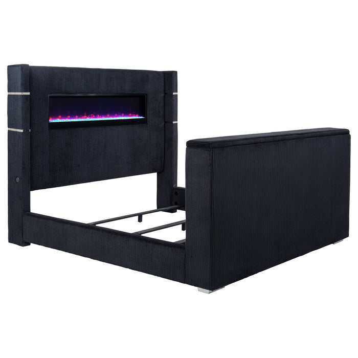 Five Star Furniture - Tisdall Wingback TV Bed with Flame Visualizer