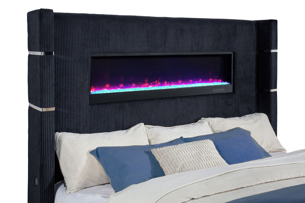 Five Star Furniture - Tisdall Wingback TV Bed with Flame Visualizer