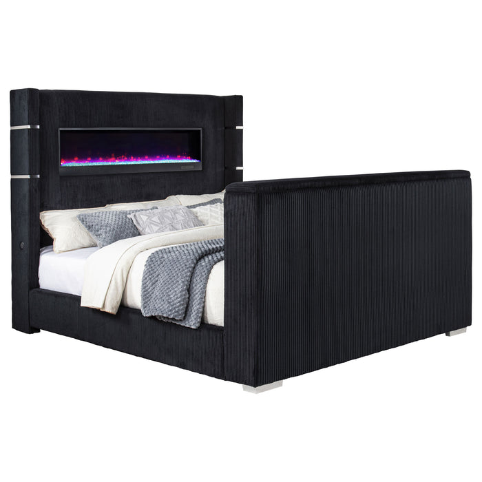 Five Star Furniture - Tisdall Wingback TV Bed with Flame Visualizer