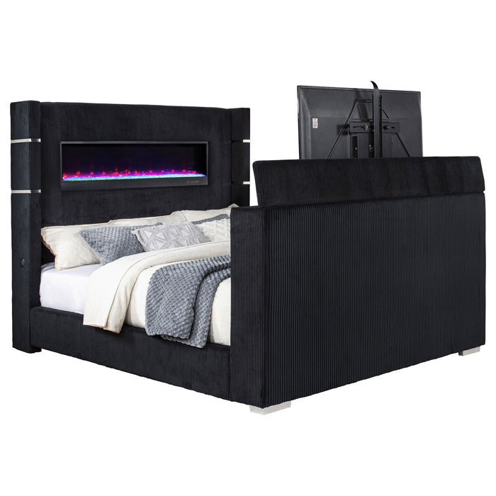 Five Star Furniture - Tisdall Wingback TV Bed with Flame Visualizer