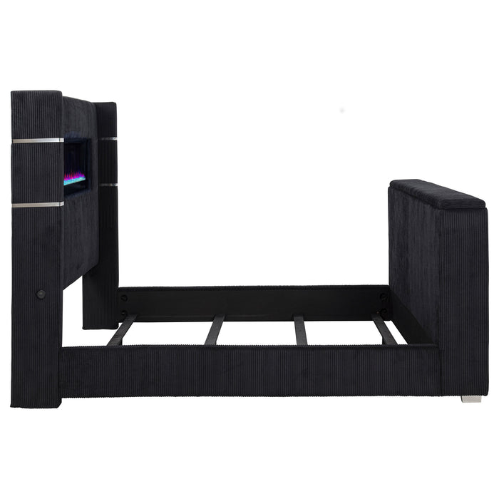 Five Star Furniture - Tisdall Wingback TV Bed with Flame Visualizer