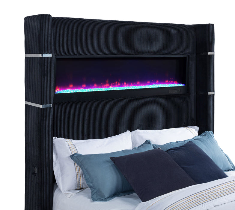 Five Star Furniture - Tisdall Wingback TV Bed with Flame Visualizer