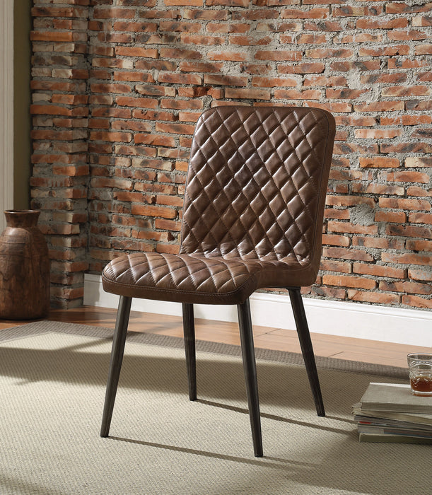 Five Star Furniture - Hosmer Vintage Chocolate Top Grain Leather & Antique Black Side Chair