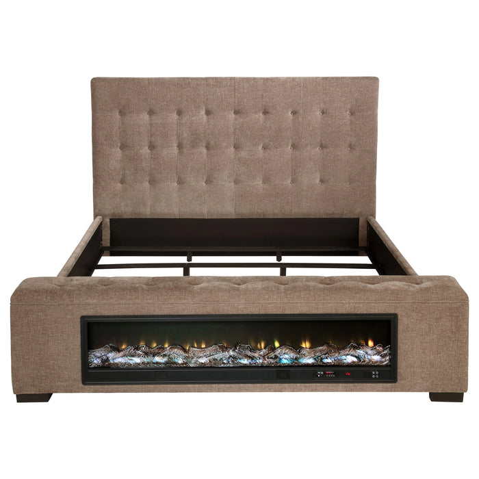 Five Star Furniture - Senna Panel Bed with Bluetooth Speaker and Flame Visualizer