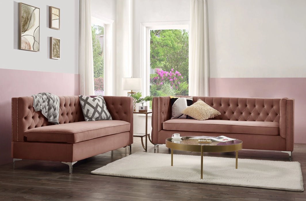 Five Star Furniture - Rhett Dusty Pink Velvet Sectional Sofa