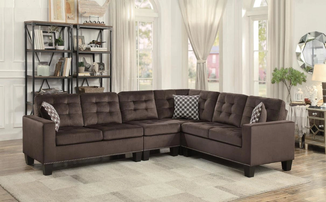 Five Star Furniture - Lantana 2-Piece Reversible Sectional in Chocolate 9957CH*SC