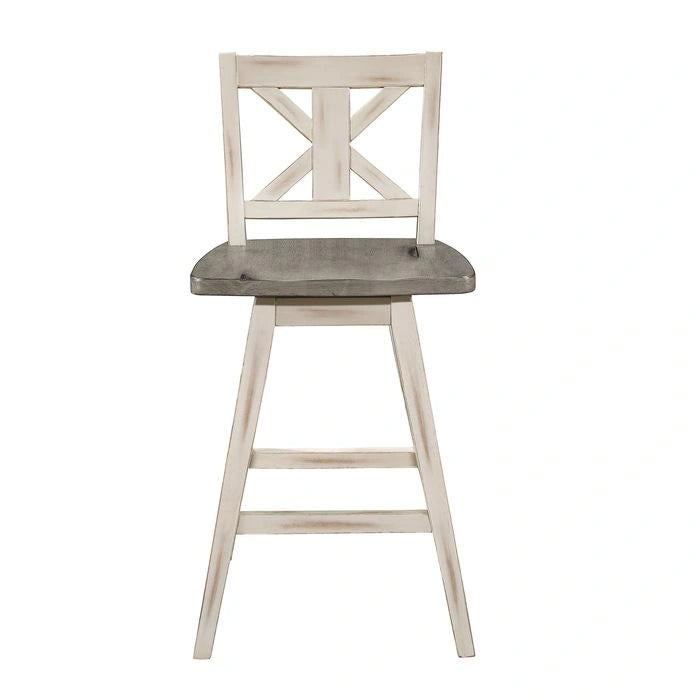 Five Star Furniture - Amsonia Swivel Counter Height Chair in Gray and White (Set of 2)