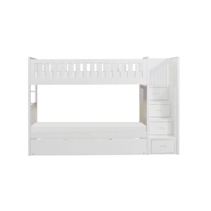 Five Star Furniture - Galen Bunk Bed w/ Reversible Step Storage and Twin Trundle in White B2053SBW-1*R