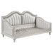 Five Star Furniture - Evangeline Upholstered Twin Daybed with Faux Diamond Trim Silver and Ivory image